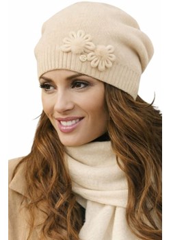 Beżowa czapka z wełny o eleganckim charakterze Abella ze sklepu intimiti.pl w kategorii Czapki zimowe damskie - zdjęcie 188684717