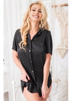 *Kalimo Kleba satynowa koszula nocna czarna ze sklepu intimiti.pl w kategorii Koszule nocne - zdjęcie 188684799