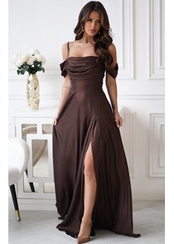 Bicotone 330 długa sukienka z opadającymi ramionami błysk brązowa ze sklepu intimiti.pl w kategorii Sukienki - zdjęcie 188684967