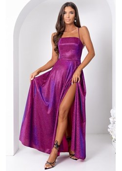 Duet Aurelia Lux błyszcząca wieczorowa długa sukienka fiolet-granatowy ze sklepu intimiti.pl w kategorii Sukienki - zdjęcie 188685186