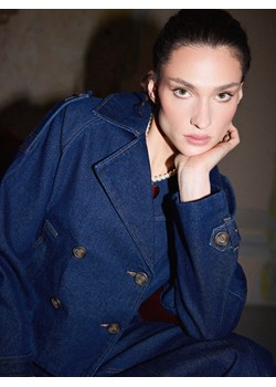 Mohito - Jeansowa kurtka - granatowy ze sklepu Mohito w kategorii Kurtki damskie - zdjęcie 188685255