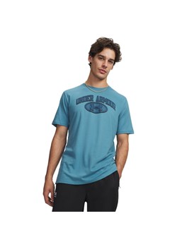 Męski t-shirt z nadrukiem Under Armour UA M WM Locker Tag Short Sleeve - niebieski ze sklepu Sportstylestory.com w kategorii T-shirty męskie - zdjęcie 188685846
