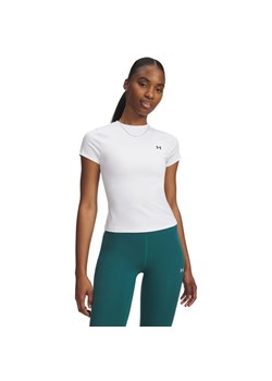 Damska koszulka treningowa Under Armour Motion Fitted SS EMEA - biała ze sklepu Sportstylestory.com w kategorii Bluzki damskie - zdjęcie 188685935