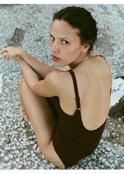 Reserved - Jednoczęściowy strój plażowy - ciemnofioletowy ze sklepu Reserved w kategorii Stroje kąpielowe - zdjęcie 188686009