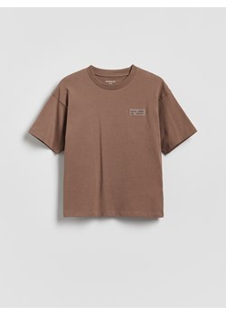 Reserved - Bawełniany t-shirt - ciemnobrązowy ze sklepu Reserved w kategorii T-shirty chłopięce - zdjęcie 188686177