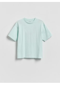 Reserved - Bawełniany t-shirt z nadrukiem - jasnoturkusowy ze sklepu Reserved w kategorii T-shirty chłopięce - zdjęcie 188686189