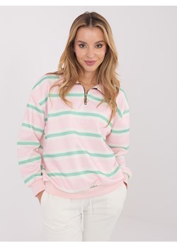 Damska bluza z rozpinana stójką Goodlookin jasnoróżowa (9981) ze sklepu goodlookin.pl w kategorii Bluzy damskie - zdjęcie 188687047