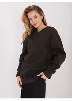 Bawełniana damska bluza basic Goodlookin ciemny brąz (A1047) ze sklepu goodlookin.pl w kategorii Bluzy damskie - zdjęcie 188687056