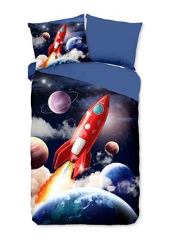 Pure Komplet pościeli "Rocket" w kolorze niebiesko-czerwonym z mikrofibry ze sklepu Limango Polska w kategorii Pościel dziecięca - zdjęcie 188687957