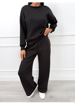 Ciemnografitowy Komplet Bluza + Spodnie Wide Leg ze sklepu ModnaKiecka.pl w kategorii Komplety i garnitury damskie - zdjęcie 188688447