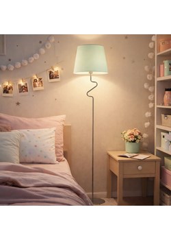 Srebrna lampa podłogowa dla dzieci z miętowym abażurem FOGO ze sklepu Lysne w kategorii Lampy dziecięce - zdjęcie 188689146