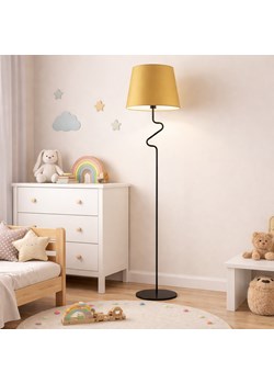 Czarna lampa stojąca z musztardowym abażurem FOGO ze sklepu Lysne w kategorii Lampy podłogowe - zdjęcie 188689157