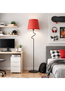 Stojąca lampa do sypialni FOGO w kolorze czarno-czerwonym ze sklepu Lysne w kategorii Lampy podłogowe - zdjęcie 188689177