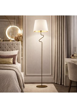 Lampa stojąca do sypialni biała do czytania FOGO GOLD w stylu glamour ze sklepu Lysne w kategorii Lampy podłogowe - zdjęcie 188689185