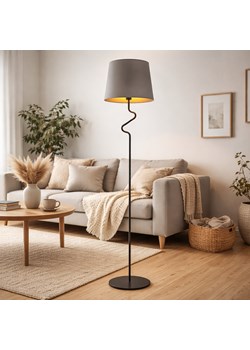 Eklektyczna lampa podłogowa do salonu FOGO GOLD w kolorze szarym ze sklepu Lysne w kategorii Lampy podłogowe - zdjęcie 188689187