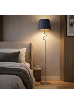 Lampa stojąca do sypialni w stylu glamour FOGO GOLD z abażurem ze złotym wnętrzem ze sklepu Lysne w kategorii Lampy podłogowe - zdjęcie 188689189