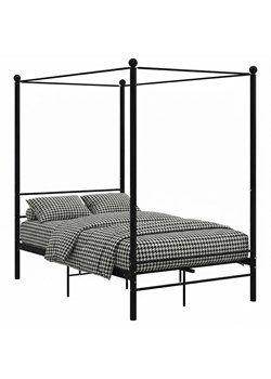Czarne łóżko z baldachimem z metalu 120x200 cm T3-S22 ze sklepu Edinos.pl w kategorii Łóżka i materace - zdjęcie 188689318