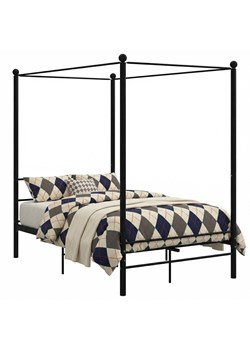 Czarne metalowe łóżko z baldachimem 140x200 cm P8-B34 ze sklepu Edinos.pl w kategorii Łóżka i materace - zdjęcie 188689319