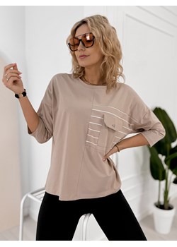 bluzka sabine beżowa one size ze sklepu UBRA w kategorii Bluzki damskie - zdjęcie 188690849