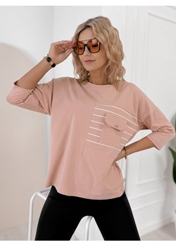 bluzka sabine pudrowy róż one size ze sklepu UBRA w kategorii Bluzki damskie - zdjęcie 188690859