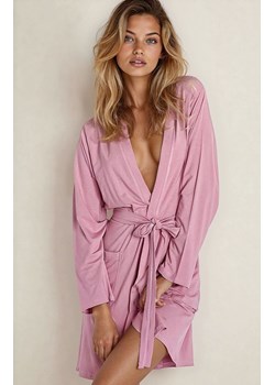Krótki szlafrok damski wiskoza róż Ines, Kolor róż pudrowy, Rozmiar S, DKaren ze sklepu Intymna w kategorii Szlafroki damskie - zdjęcie 188691146