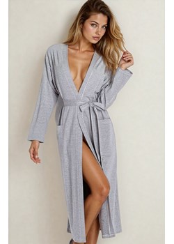 Szlafrok damski długi szary Viki, Kolor szary, Rozmiar S, DKaren ze sklepu Intymna w kategorii Szlafroki damskie - zdjęcie 188691177