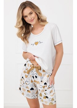 Piżama damska na krótki rękaw i krótkie spodnie Ariela, Kolor ecru-wzór, Rozmiar XS, Italian Fashion ze sklepu Intymna w kategorii Piżamy damskie - zdjęcie 188691578