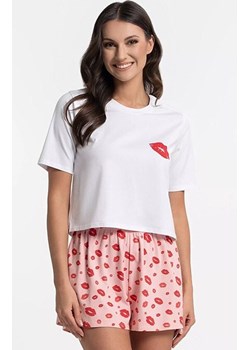Krótka piżama damska bawełniana PDD3900-019, Kolor biało-różowy, Rozmiar S, Moraj ze sklepu Intymna w kategorii Piżamy damskie - zdjęcie 188691718
