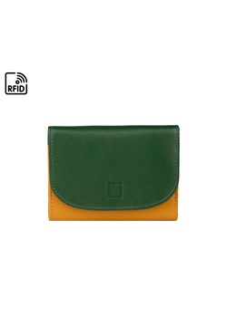 portfel skórzany zielono-pomarańczowy ze sklepu Słoń Torbalski w kategorii Portfele damskie - zdjęcie 188692649