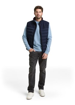 Tom Tailor Męska kamizelka puchowa Mężczyźni granatowy jednolity ze sklepu vangraaf w kategorii Kamizelki męskie - zdjęcie 188692835