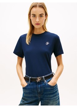 Tommy Hilfiger Koszulka damska Kobiety Bawełna granatowy jednolity ze sklepu vangraaf w kategorii Bluzki damskie - zdjęcie 188692839