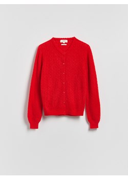 Reserved - Kardigan z wełną alpaki - czerwony ze sklepu Reserved w kategorii Swetry damskie - zdjęcie 188692929