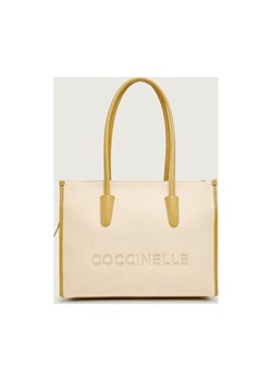 Coccinelle Lniana shopperka COCCINELLE MYRTHA | z dodatkiem skóry ze sklepu Gomez Fashion Store w kategorii Torby Shopper bag - zdjęcie 188693029