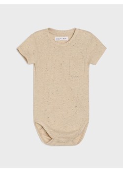 Sinsay - Bawełniane body z prążkowanej dzianiny - beżowy ze sklepu Sinsay w kategorii Body niemowlęce - zdjęcie 188696458