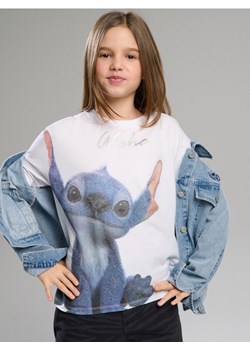 Sinsay - Bawełniana koszulka z nadrukiem Lilo & Stitch - biały ze sklepu Sinsay w kategorii Bluzki dziewczęce - zdjęcie 188696528