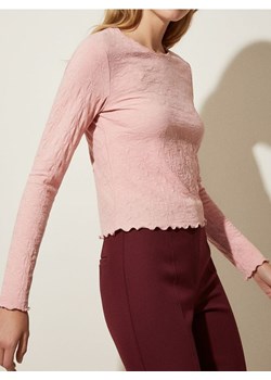 Sinsay - Strukturalna bluzka z długimi rękawami - różowy ze sklepu Sinsay w kategorii Bluzki damskie - zdjęcie 188696607