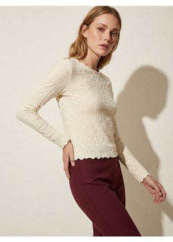 Sinsay - Strukturalna bluzka z długimi rękawami - żółty ze sklepu Sinsay w kategorii Bluzki damskie - zdjęcie 188696608