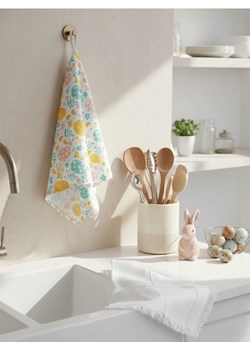 Sinsay - Wielkanocne ścierki kichenne z motywem jajek i roślin 2 pack - biały ze sklepu Sinsay w kategorii Fartuchy kuchenne - zdjęcie 188696695