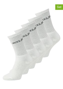 JACK &amp; JONES Junior Skarpety (5 par) w kolorze białym ze sklepu Limango Polska w kategorii Skarpetki dziecięce - zdjęcie 188699438