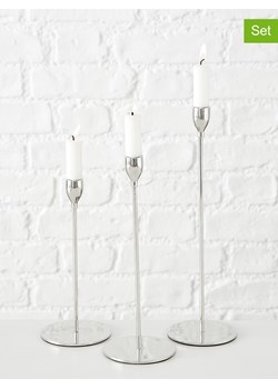 Boltze Świeczniki (3 szt.) "Malte" w kolorze srebrnym ze sklepu Limango Polska w kategorii Świeczniki - zdjęcie 188700657