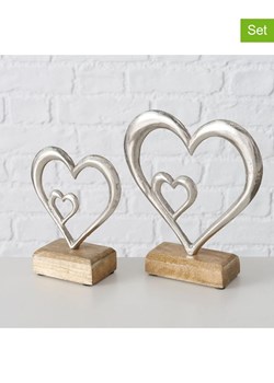 Boltze Dekoracje (2 szt.) "Adea" w kolorze srebrno-jasnobrązowym ze sklepu Limango Polska w kategorii Dekoracje - zdjęcie 188700709