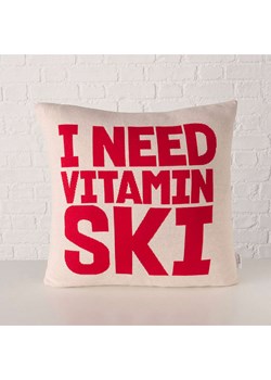 Boltze Poduszka "Skiing" w kolorze czerwono-kremowym - 50 x 50 cm ze sklepu Limango Polska w kategorii Poduszki dekoracyjne - zdjęcie 188700968