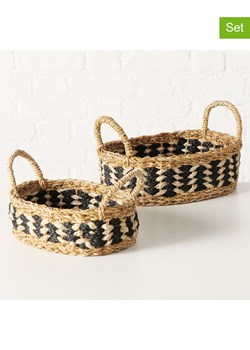 Boltze Koszyki (2 szt.) "Amna" w kolorze jasnobrązowo-czarnym ze sklepu Limango Polska w kategorii Pojemniki kuchenne - zdjęcie 188700997
