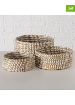 Boltze Koszyki (3 szt.) "Hamilton" w kolorze jasnobrązowo-białym ze sklepu Limango Polska w kategorii Pojemniki kuchenne - zdjęcie 188701076