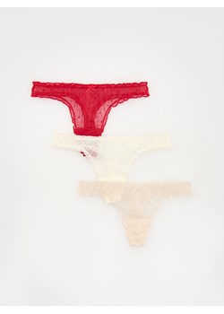 Reserved - Majtki typu stringi 3 pack - czerwony ze sklepu Reserved w kategorii Majtki damskie - zdjęcie 188709986