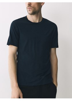 Reserved - T-shirt slim z wełny merino - granatowy ze sklepu Reserved w kategorii T-shirty męskie - zdjęcie 188710096