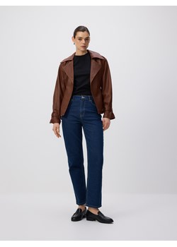 Reserved - Jeansy straight z wysokim stanem - indigo jeans ze sklepu Reserved w kategorii Jeansy damskie - zdjęcie 188710108