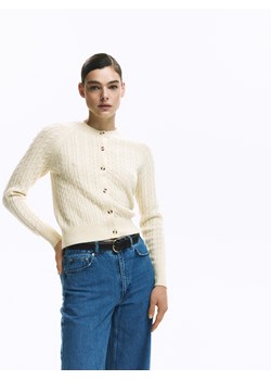 Reserved - Kardigan z wełną i domieszką kaszmiru - złamana biel ze sklepu Reserved w kategorii Swetry damskie - zdjęcie 188711007