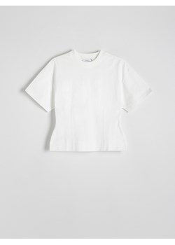 Reserved - Taliowany t-shirt - biały ze sklepu Reserved w kategorii Bluzki damskie - zdjęcie 188711028