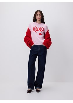 Reserved - T-shirt z nadrukiem - pastelowy róż ze sklepu Reserved w kategorii Bluzki damskie - zdjęcie 188711037